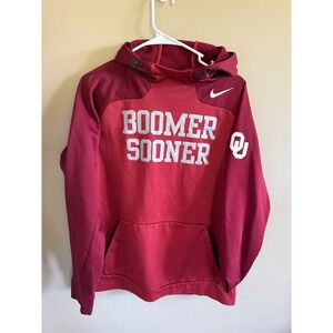 Nike Therma-Fit Men's Oklahoma Sooners Boomer SOONER Hoodie M Crimson